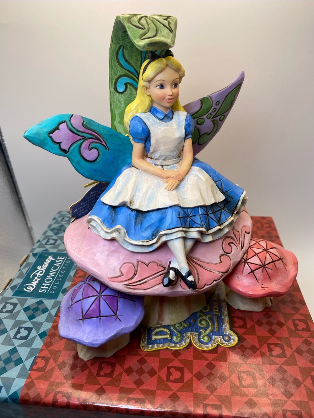 NEW Disney Traditions Jim Shore Alice Figurine on mushroom